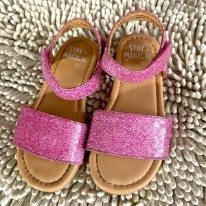 Sandals 7.5 glitter pink magical